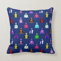 Horse Racing Jockey Silks Pattern on Navy Blue