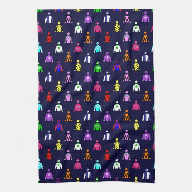Horse Racing Jockey Silks Tea Towel (Vertical)