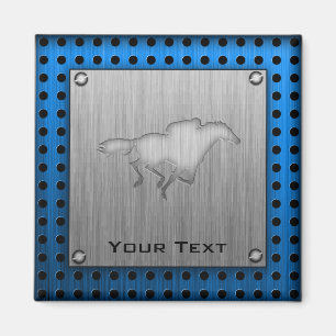 Horse Racing; metal-look Magnet