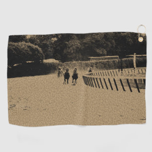 Horse Racing Muddy Track Grunge Golf Towel