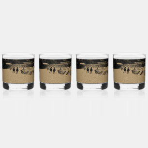 Horse Racing Muddy Track Grunge Whiskey Glass