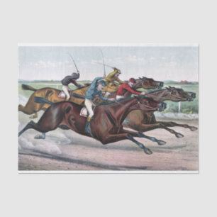 Horse Racing Neck and Neck Decoupage Tissue Paper