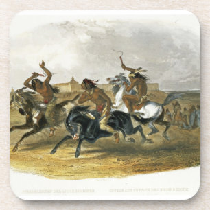 Horse Racing of Sioux Indians near Fort Pierre, pl Coaster