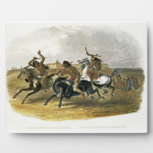 Horse Racing of Sioux Indians near Fort Pierre, pl Plaque