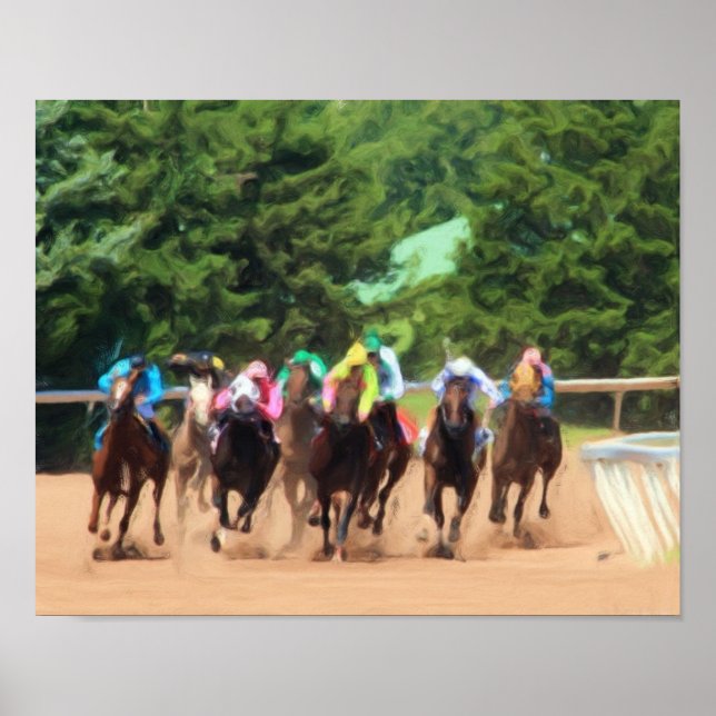 Horse Racing Pack Painting Poster (Front)