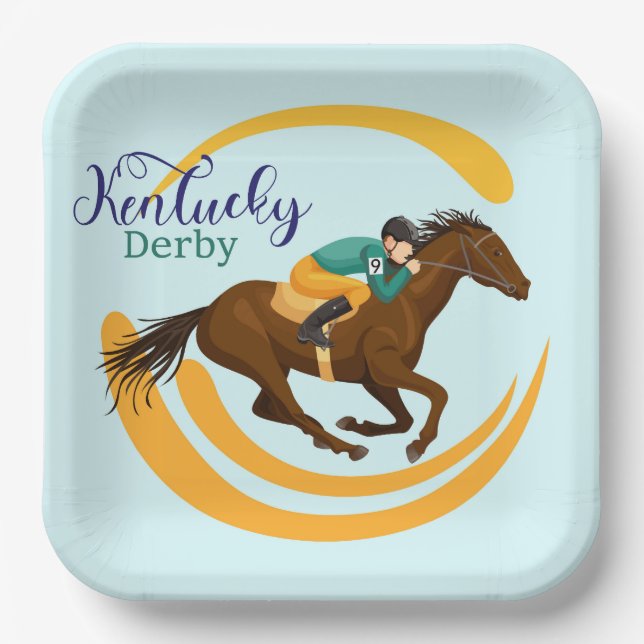Horse Racing Paper Plate (Front)