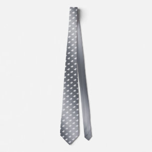 Horse Racing Pattern Graphic Silver Tie