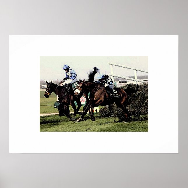 Horse Racing Poster Print (Front)