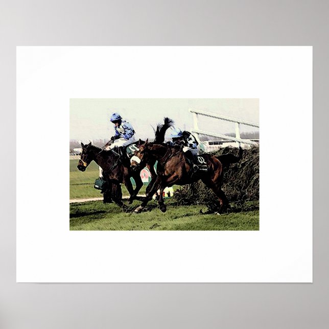 Horse Racing Poster Print (Front)