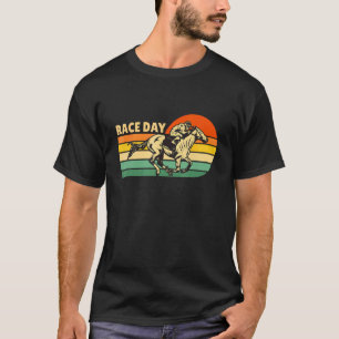 Horse Racing Race Day Vintage Retro Horse Jockey H T-Shirt