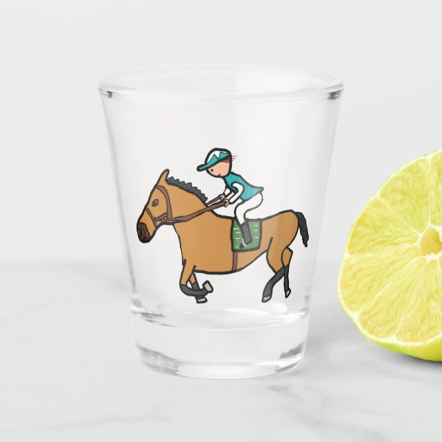 Horse Racing Shot Glass (Front)