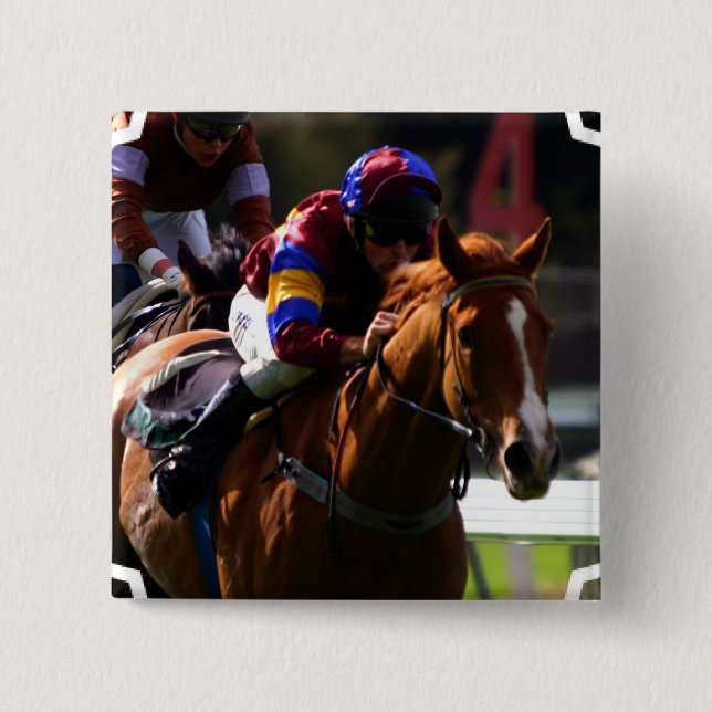Horse Racing Square Pin (Front)