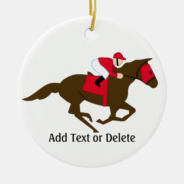 Horse Racing - SRF Ceramic Tree Decoration (Front)