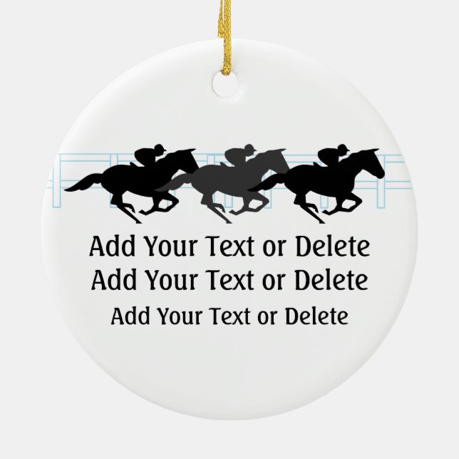 Horse Racing - SRF Ceramic Tree Decoration (Back)