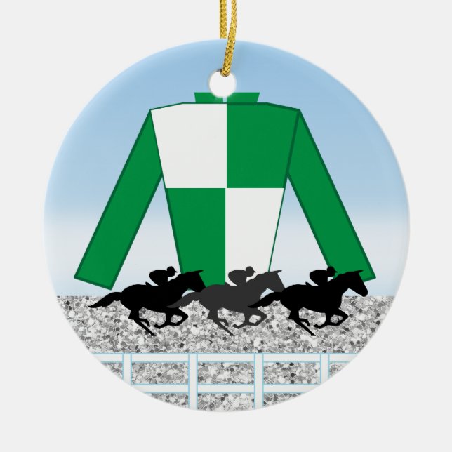 Horse Racing - SRF Ceramic Tree Decoration (Front)