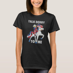 Horse Racing Talk Derby To Me American Flag Women T-Shirt