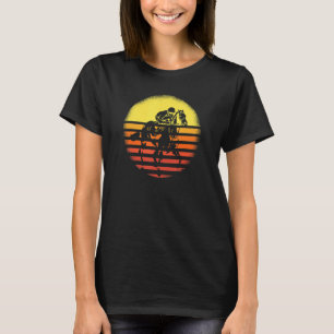 Horse Racing Trainer, Sunset Silhouette Horse Ride T-Shirt