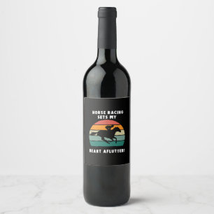 Horse Racing Wine Label
