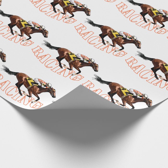 Horse Racing Wrapping Paper (Corner)
