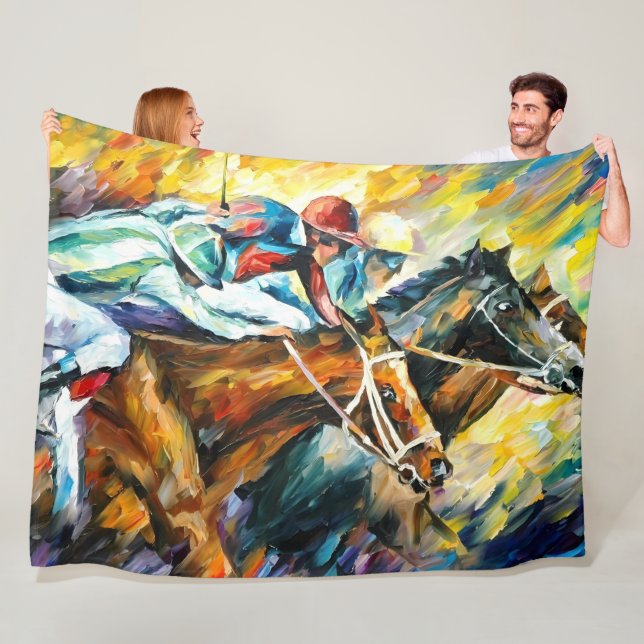 Horse Racing XL Fleece Blanket (In Situ)