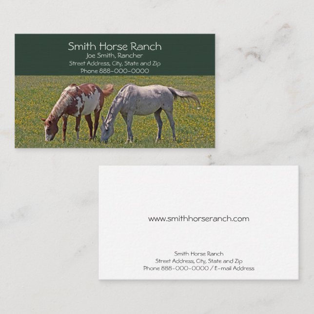 Horse Ranch Business Card (Front/Back)