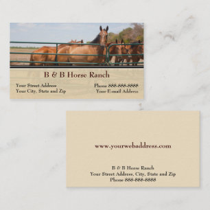 Horse Ranch Business Card