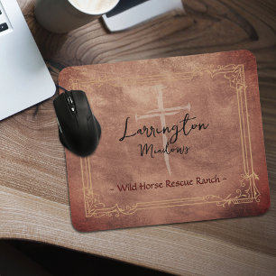 Horse Ranch Business Customisable Cross Logo Mouse Pad