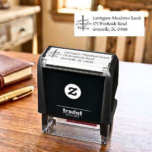 Horse Ranch Business Customisable Cross Logo Self-inking Stamp