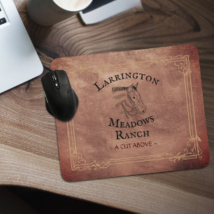 Horse Ranch Business Logo Customisable Western Mouse Pad