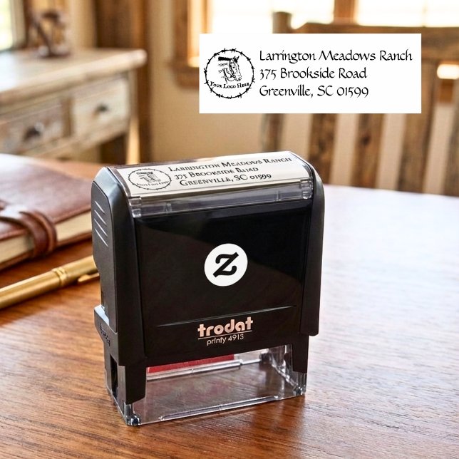 Horse Ranch Business Personalise with Your Logo Self-inking Stamp (Creator Uploaded)