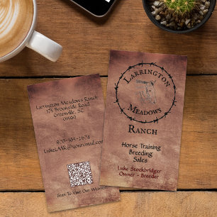 Horse Ranch Customisable Logo QR Code Business Card