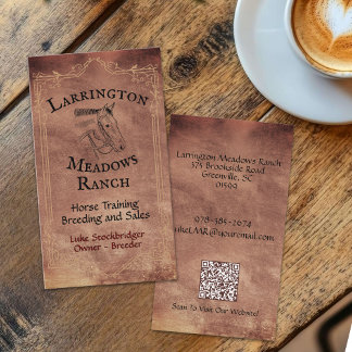 Horse Ranch Customisable Logo QR Code Business Card
