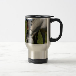 Horse Ranch Farm Destiny Nature Background Travel Mug