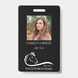 Horse ranch logo equestrian branding address ID badge