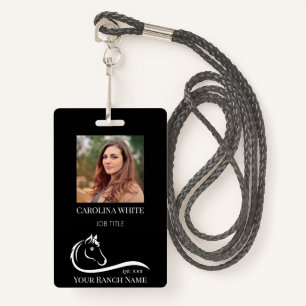 Horse ranch logo equestrian branding address ID badge