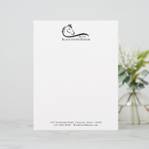 Horse ranch logo equestrian stable branding custom letterhead