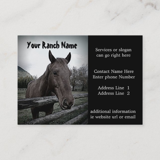 Horse ranch or Farm Supply Business Cards (Front)