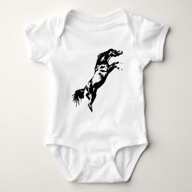 Horse Rearing Baby Bodysuit (Front)