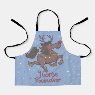 Horse reindeer cartoon illustration apron