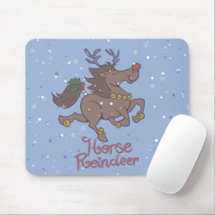 Horse reindeer cartoon illustration mouse pad
