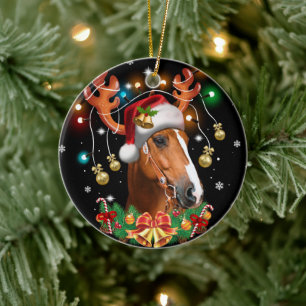 Horse Reindeer Ceramic Tree Decoration