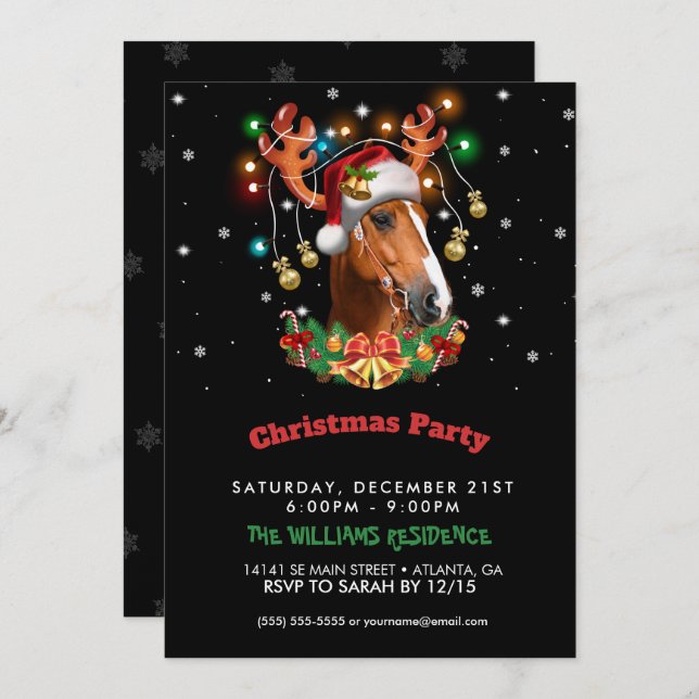 Horse Reindeer        Invitation (Front/Back)