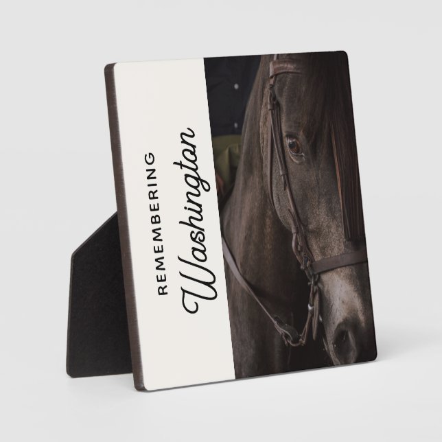 Horse Remembrance Equine Memorial Photo Plaque (Front)