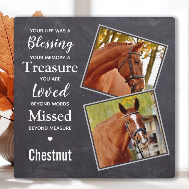 Horse Remembrance Memorial Photo Collage Plaque (Creator Uploaded)
