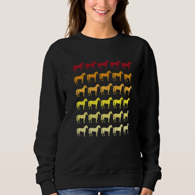 Horse Retro Animal Pattern   Sweatshirt (Front)