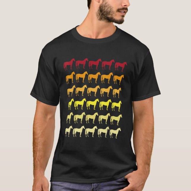 Horse Retro Animal Pattern T-Shirt (Front)