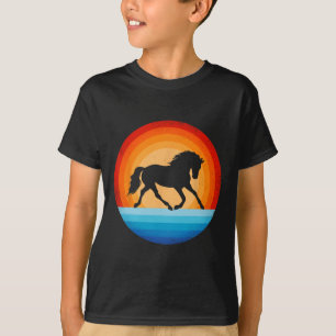 Horse Retro Vintage Sunset Farm Horseback Riding E T-Shirt