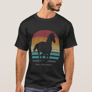 Horse Retro Wild and Free Western Cowboy Horse vin T-Shirt