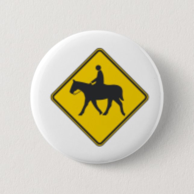 Horse Rider 6 Cm Round Badge (Front)