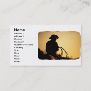 Horse Rider and Rope into the Sunset Business Card